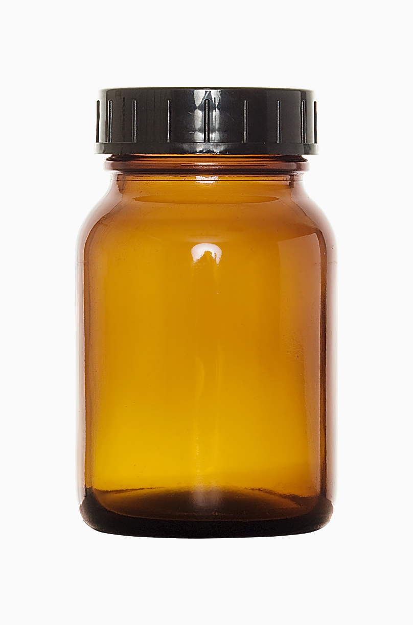 Weithalsglas: 250 Milliliter, Farbe: braun