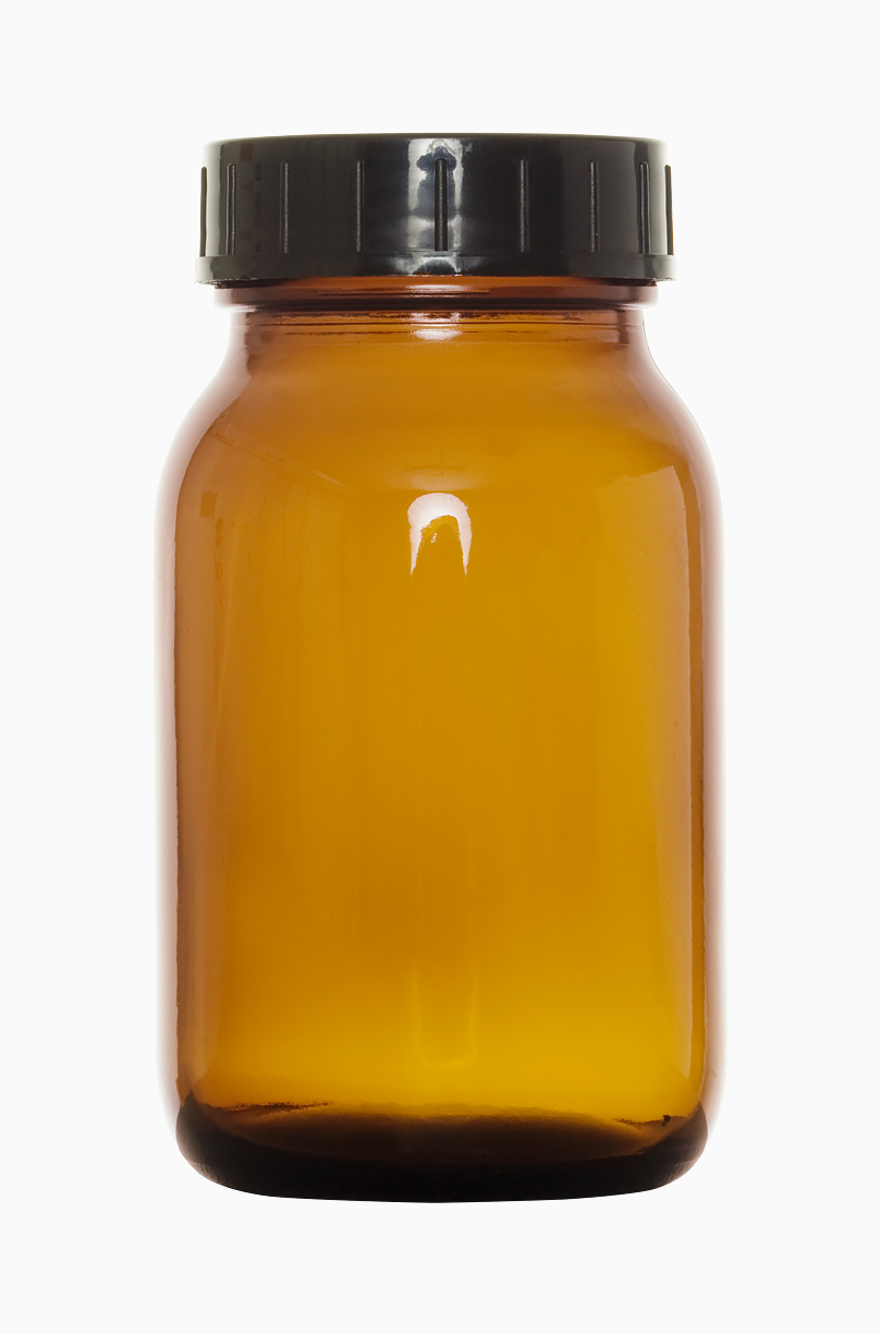 Weithalsglas: 300 Milliliter, Farbe: braun