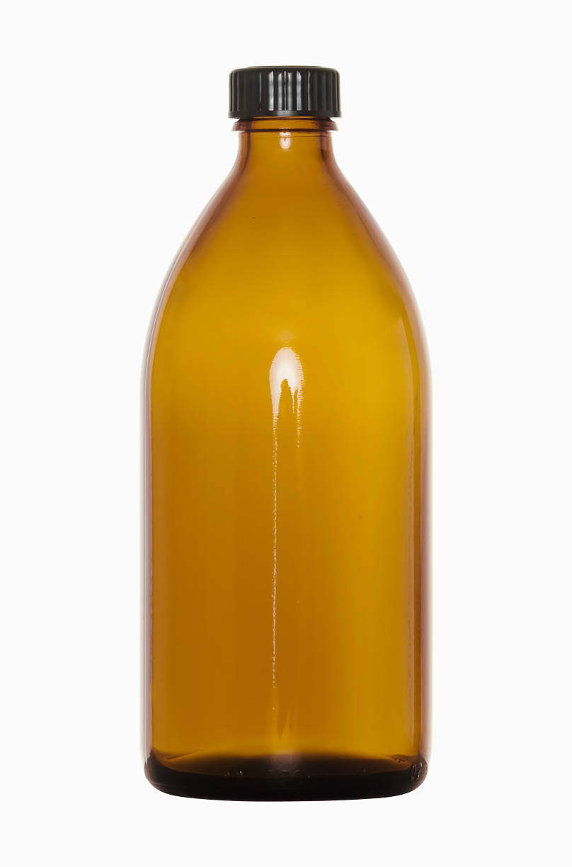 Enghalsglas: 500 Milliliter, Farbe: braun