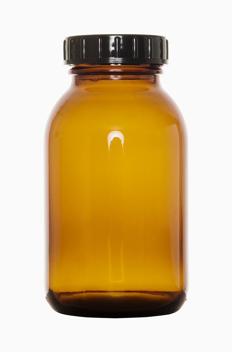 Weithalsglas: 500 Milliliter, Farbe: braun