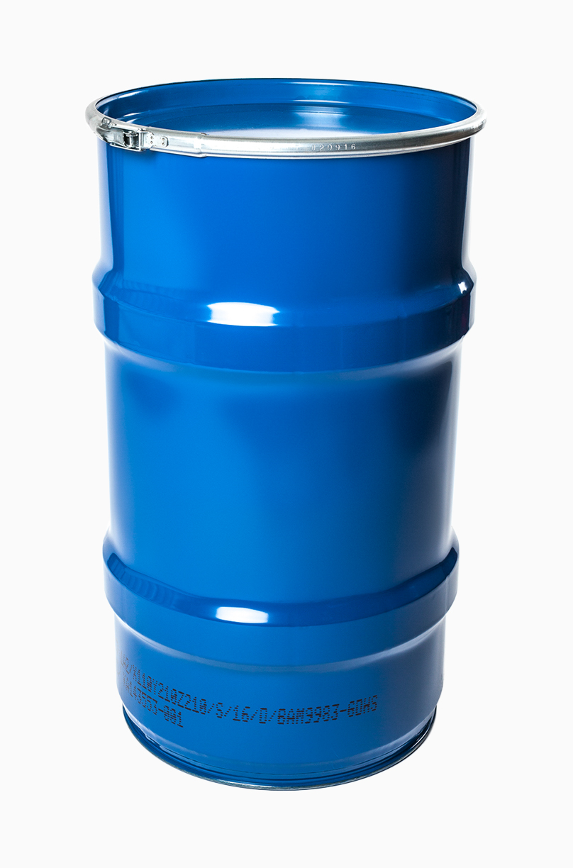 Stahlblech Bergungsfass: 60,0 Liter, Farbe: blau RAL 5010