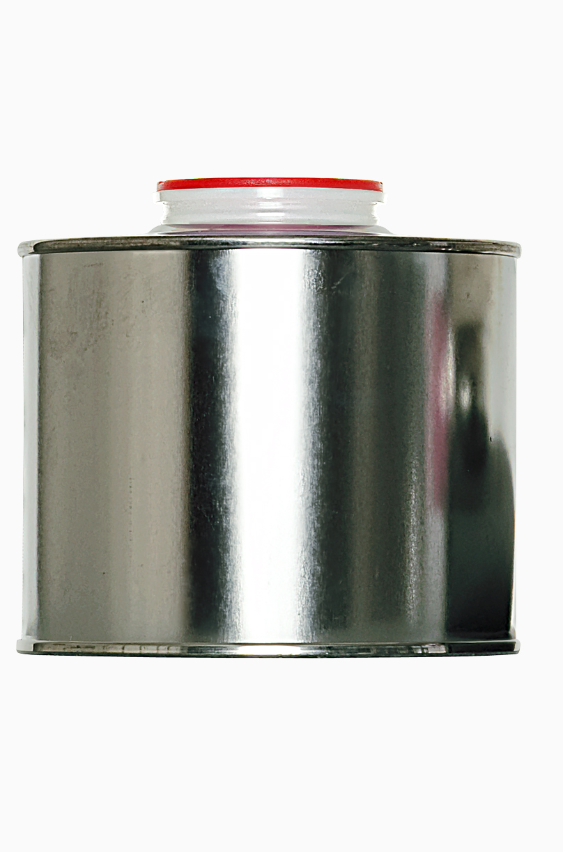Weißblech Flachflasche: 500 Milliliter, Farbe: blank