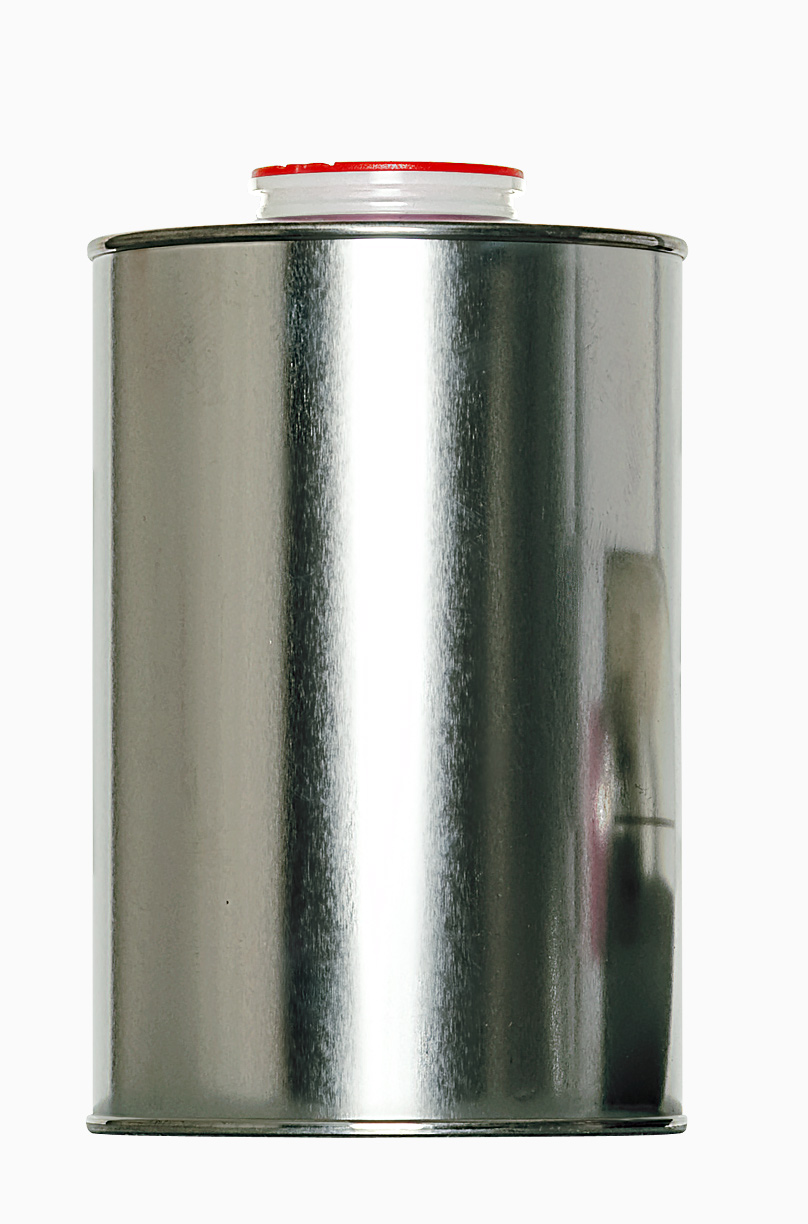 Weißblech Flachflasche: 1,0 Liter, Farbe: blank