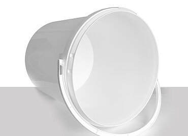 Plastic round bucket: 10,7 liter, colour: white