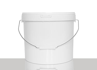 Plastic round bucket: 16,0 liter, colour: white