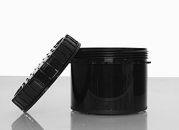 Kunststoff Schraubdeckeldose: 500 Milliliter, Farbe: schwarz