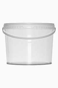 Plastic round bucket: 10,0 liter, colour: clear transparent