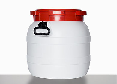 Schraubdeckel Weithalsfass: 41,5 Liter, Farbe: weiß