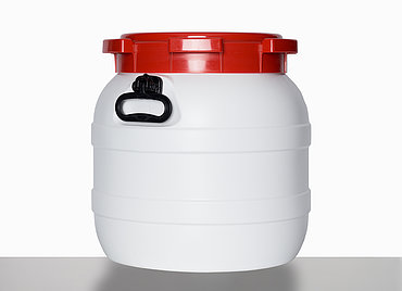 Schraubdeckel Weithalsfass: 41,5 Liter, Farbe: weiß