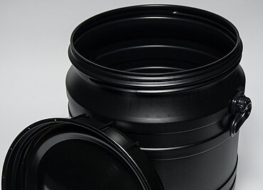 Kunststoff Schraubdeckelfass UV-beständig: 55,0 Liter, Farbe: schwarz