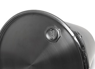 Edelstahl Deckelspundfass: 213,0 Liter, Farbe: Edelstahl matt Edelstahl Deckelspundfass: 213,0 Liter, Farbe: Edelstahl matt