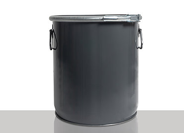 Stahlblech Hobbock zyl.: 15,0 Liter, Farbe: grau RAL 7012