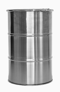 Stainless steel open head drum: 100,0 liter, colour: matte stainless steel