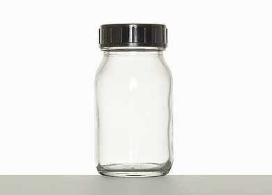 Weithalsglas: 100 Milliliter, Farbe: klar