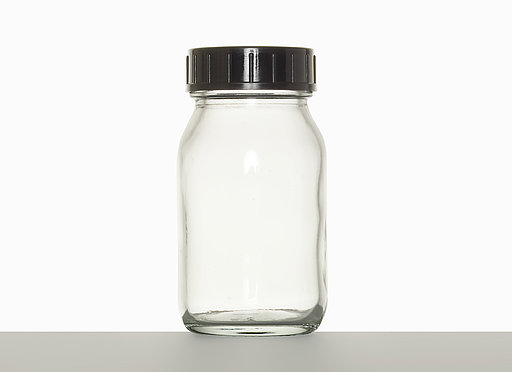 Weithalsglas: 100 Milliliter, Farbe: klar