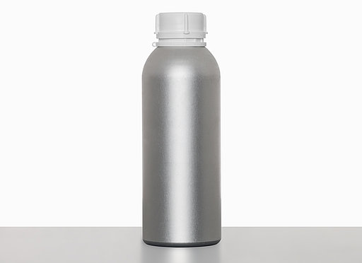 Aluminium bottle round shoulder: 625 milliliter, colour: matte silver stained