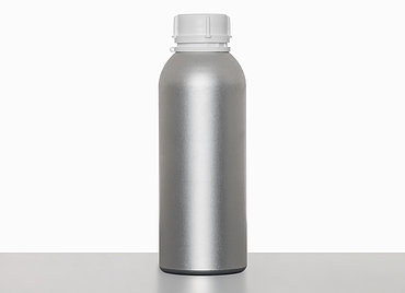 Aluminiumflasche Rundschulter plombierbar: 625 Milliliter, Farbe: silbermatt gebeizt