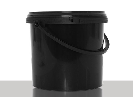 Plastic round bucket: 5,0 liter, colour: black