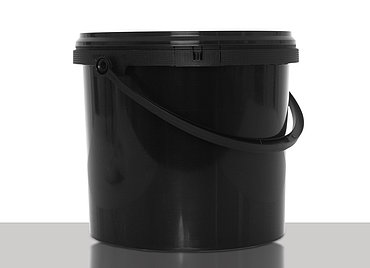 Kunststoff Rundeimer: 5,0 Liter, Farbe: schwarz