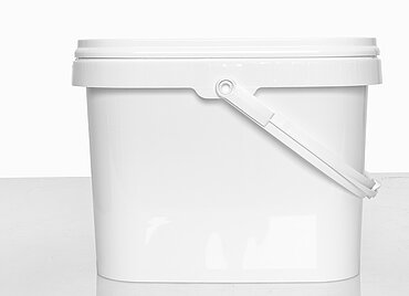 Kunststoff Rechteckeimer: 8,0 Liter, Farbe: weiß