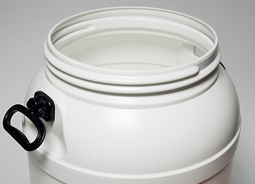 Kunststoff Schraubdeckelfass: 68,5 Liter, Farbe: weiß Kunststoff Schraubdeckelfass: 68,5 Liter, Farbe: weiß