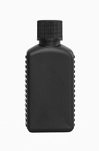 Kunststoff Vierkantflasche: 50 Milliliter, Farbe: schwarz