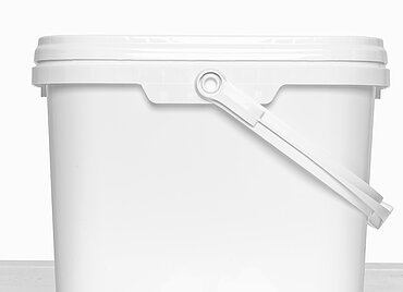 Kunststoff Rechteckeimer: 6,2 Liter, Farbe: weiß