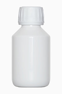 PET bottle cylindrical: 100 milliliter, colour: white
