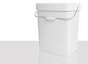 Square bucket: 34,2 liter, colour: white