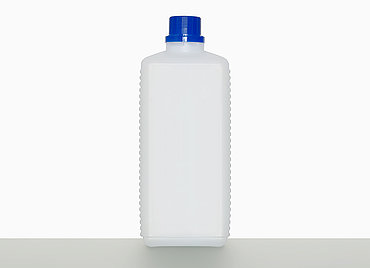 Kunststoff Vierkantflasche OV: 500 Milliliter, Farbe: natur