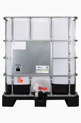 1000 l natural-colored HDPE IBC container, hazardous goods approval