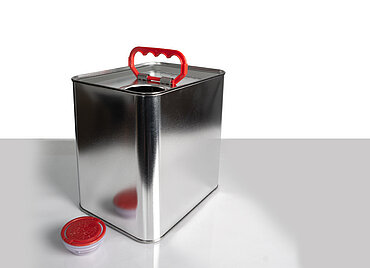 Tinplate canister: 2,5 liter, colour: blank Tinplate canister: 2,5 liter, colour: blank