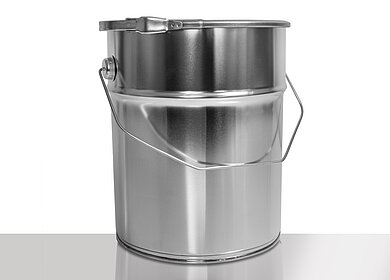Tinplate bucket: 10,0 liter, colour: blank