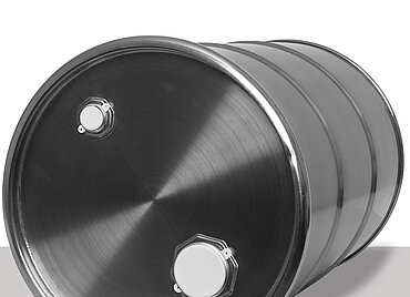 Stainless steel open head drum: 60,0 liter, colour: stainless steel matt Stainless steel open head drum: 60,0 liter, colour: stainless steel matt