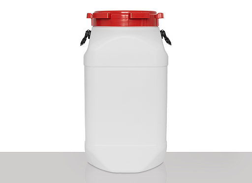 Square wide neck drum: 80,0 liter, colour: white