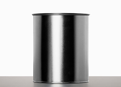 Tinplate can: 1,0 liter, colour: blank