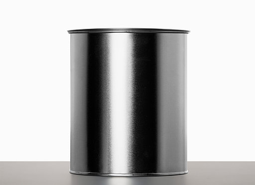 Tinplate can: 1,0 liter, colour: blank