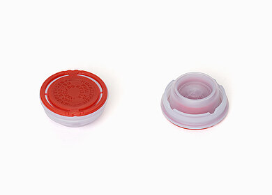 Prelldeckel mit Balg aus HDPE/LDPE ø 42,0 mm Mündung