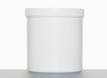 Kunststoff Schraubdeckeldose: 1,0 Liter, Farbe: weiß