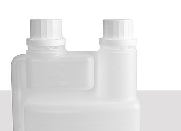 Kunststoff Dosierflasche 2-Neck/60: 1,0 Liter, Farbe: natur Kunststoff Dosierflasche 2-Neck/60: 1,0 Liter, Farbe: natur