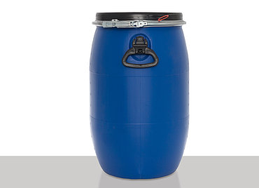 Open head drum with degassing valve: 60,0 liter, colour: blue