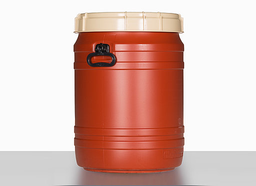 Kunststoff Superweithalsfass: 64,0 Liter, Farbe: braun