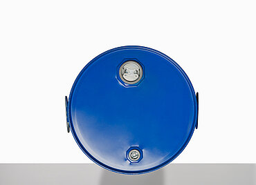 Flat tight head drum with inner lacquer: 60,0 liter, colour: blue RAL 5010 Flat tight head drum with inner lacquer: 60,0 liter, colour: blue RAL 5010