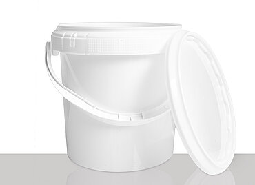 Plastic round bucket: 1,0 liter, colour: white Plastic round bucket: 1,0 liter, colour: white