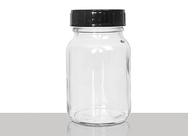 Wide neck bottle: 250 milliliter, colour: clear