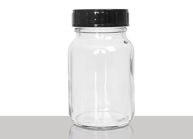 Wide neck bottle: 250 milliliter, colour: clear