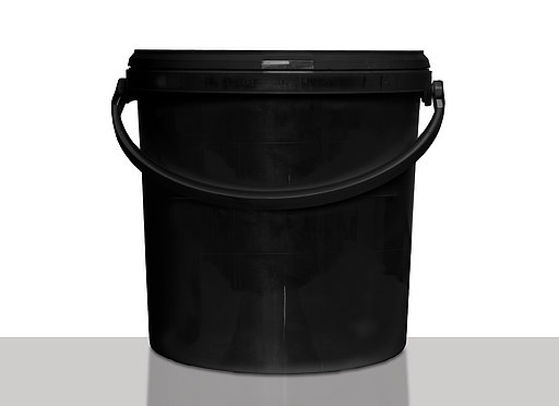 Kunststoff Rundeimer ECO: 10,8 Liter, Farbe: schwarz