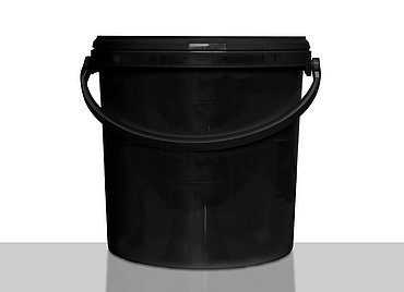 Plastic round bucket ECO: 10,8 liter, colour: black