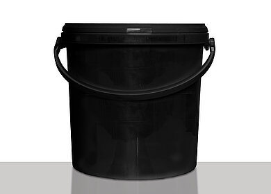 Plastic round bucket ECO: 10,8 liter, colour: black