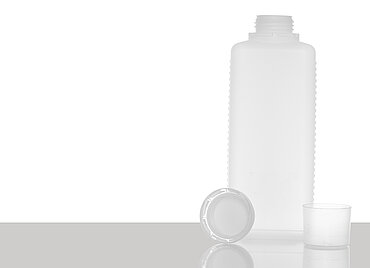 Kunststoff Vierkantflasche OV: 1,0 Liter, Farbe: natur Kunststoff Vierkantflasche OV: 1,0 Liter, Farbe: natur